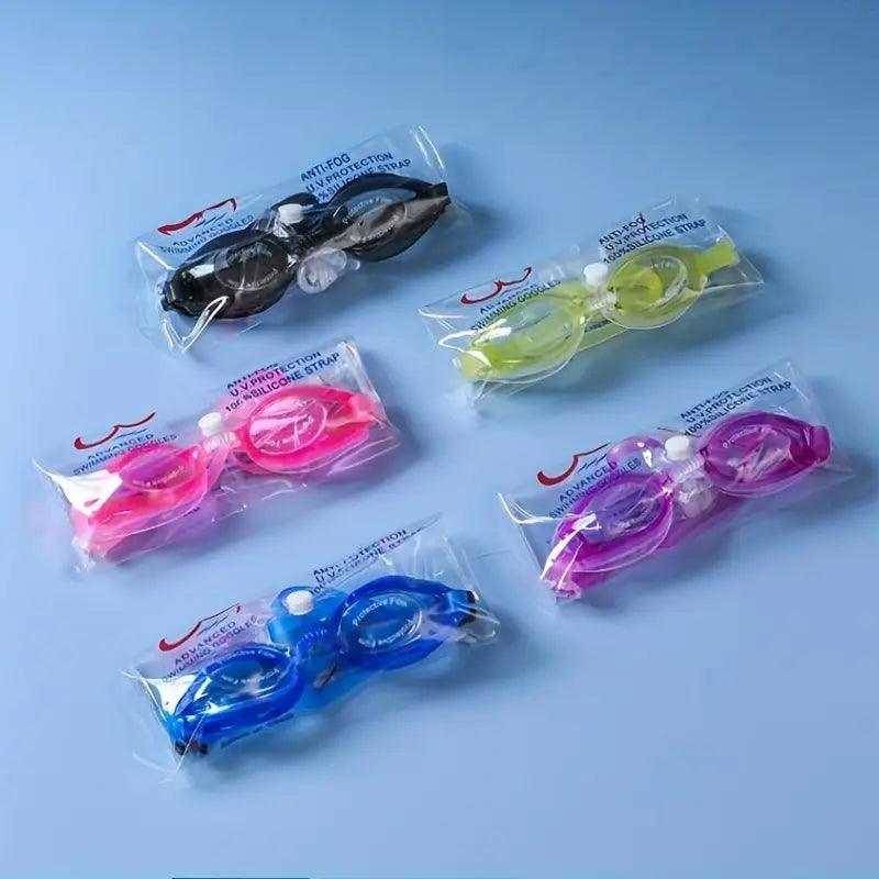 Adjustable Swimming Glasses With Nose Clip & Ear Plugs