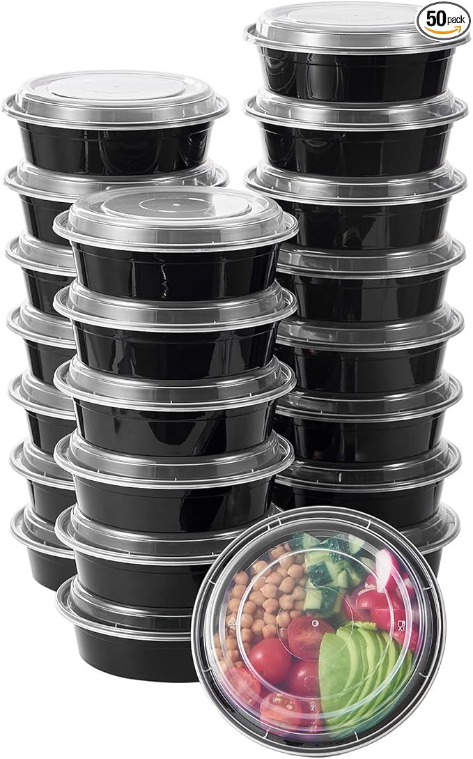 Black Base Microwaves Round Container
