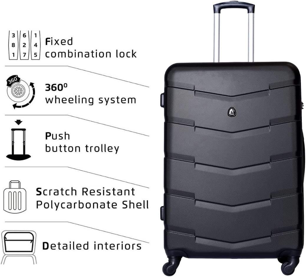 حقيبة سفر Rower Ferrari Series ذات الجوانب الصلبة باللون الأسود