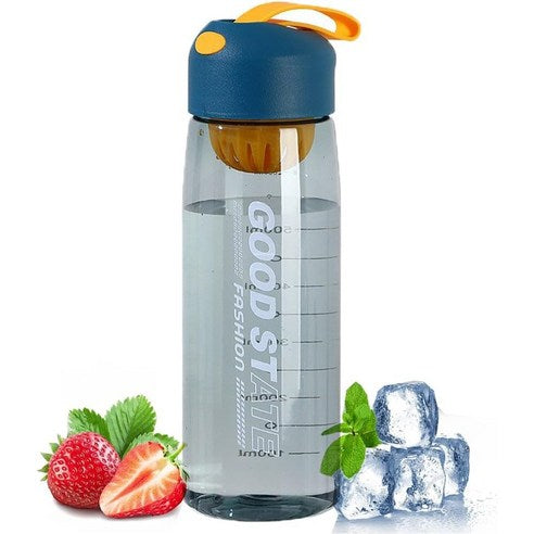 زجاجة مياه سعة 550 مل، غطاء لولبي بلاستيكي بسعة كبيرة