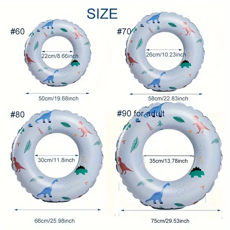 مجموعة حلقات سباحة قابلة للنفخ ملائمة لجميع أنواع حمامات السباحة والشاطئ بطول 50 سم
