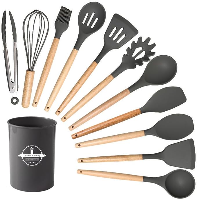 Silicone Kitchen Utensils Set, 12-piece Kitchen