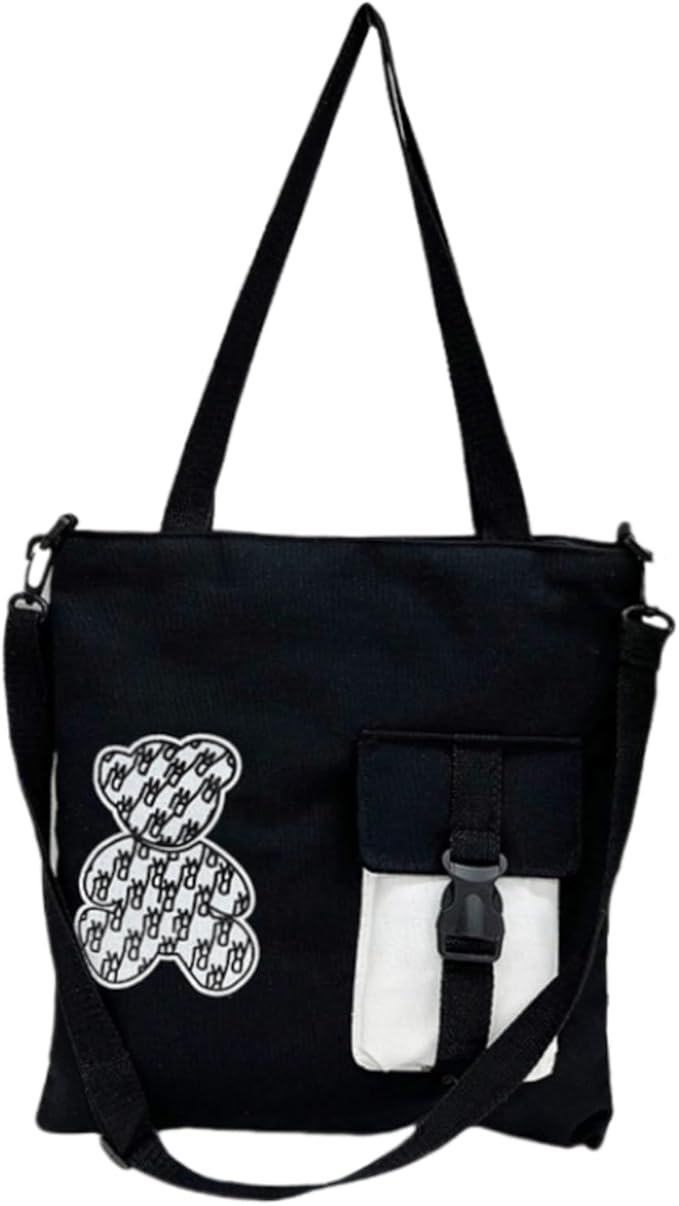 13.78 Inch Canvas Crossbody Shoulder Tote Bag