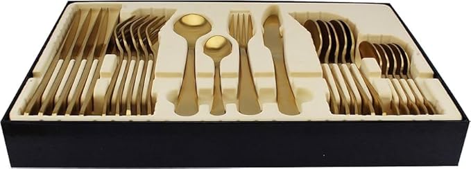 24-Piece Stainless Steel Gold And Silverware Set