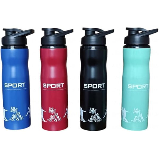 زجاجة مياه رياضية من الفولاذ المقاوم للصدأ بمظهر رياضي سعة 750 مل