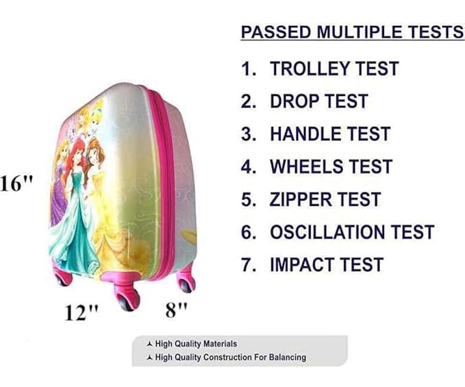 حقيبة سفر للأطفال بمقاس 16 بوصة من كيدز برينسيس