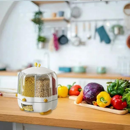 موزع طعام جاف دوار بالجملة لتخزين الفاصوليا والحبوب 6-