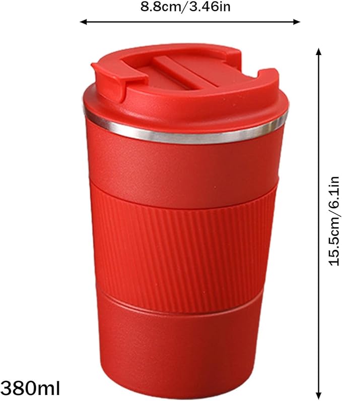Insulated Coffee Cup, 380ML Thermal Mug with Non-Slip Design