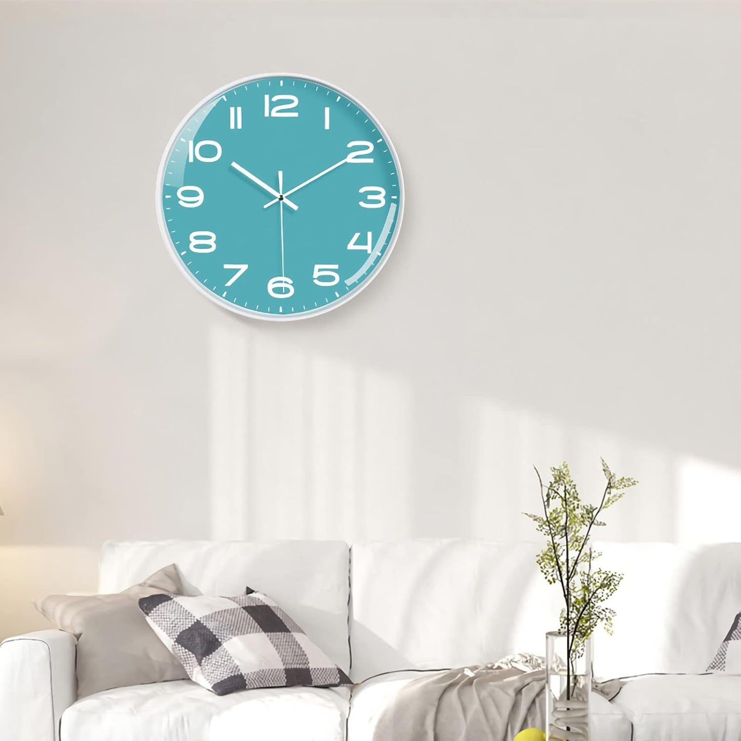30 cm inch blue Wall Clock Analog, Silent Non-Ticking, Decorative Modern Wall Clock