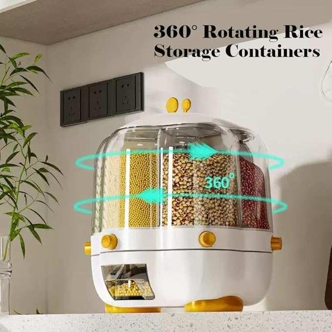 Wholesale Rotating Dry Food Dispenser for Beans Cereal Storage Container 6-