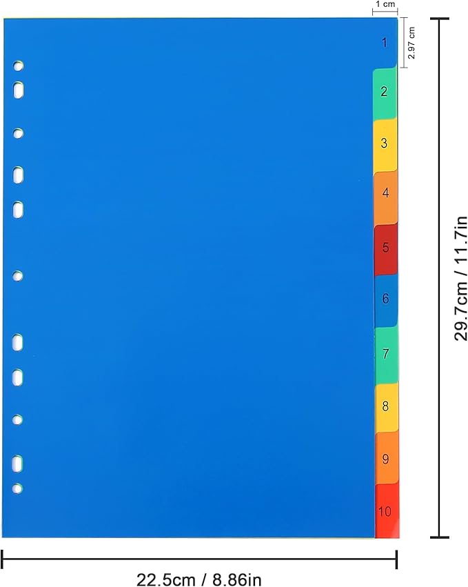 A4, 10 / 20 Plastic Folder Dividers for Ring