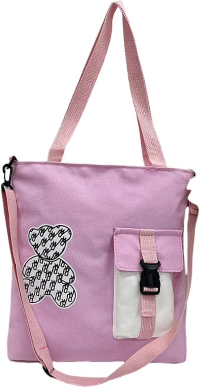 13.78 Inch Canvas Crossbody Shoulder Tote Bag