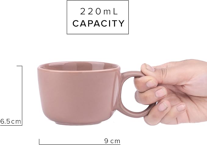Ceramic Tea Cup Bold Blush 200ml | 1 Cup