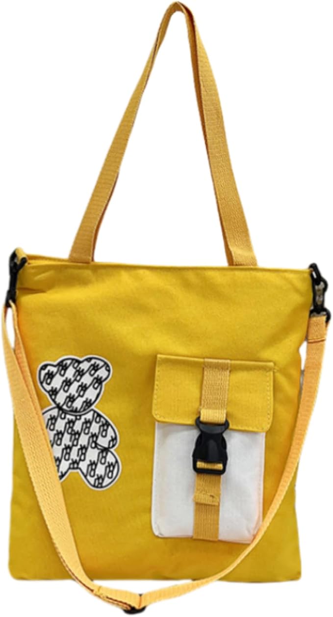 13.78 Inch Canvas Crossbody Shoulder Tote Bag