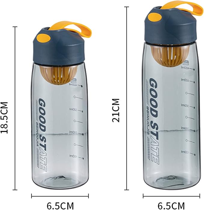 زجاجة مياه سعة 550 مل، غطاء لولبي بلاستيكي بسعة كبيرة
