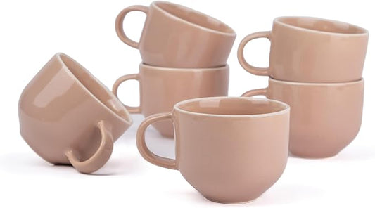 كوب شاي سيراميك بلون وردي جريء 200 مل | كوب واحد