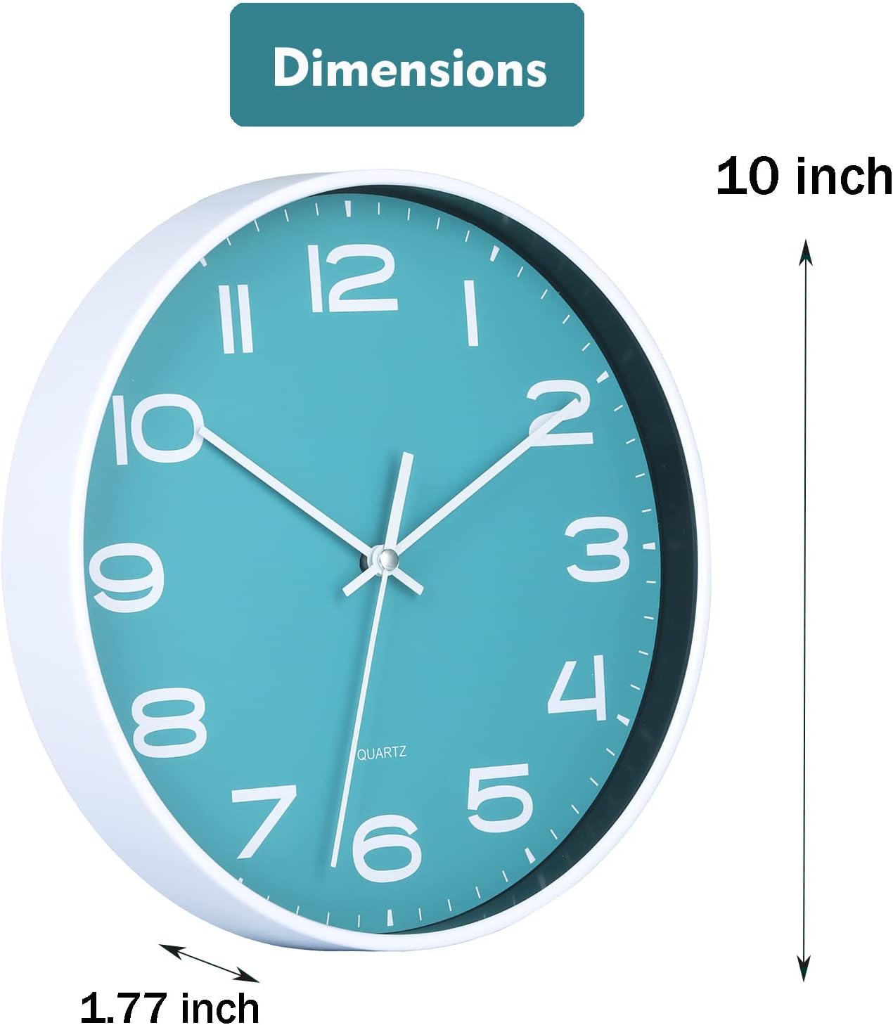 30 cm inch blue Wall Clock Analog, Silent Non-Ticking, Decorative Modern Wall Clock