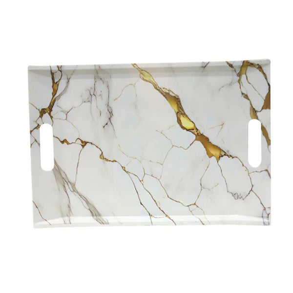 High Quality Marble Pattern Rectangular Melamine Serving Tray