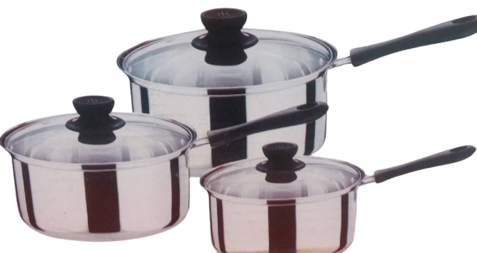 Stainless Steel Saucepan set with Glass Lids set