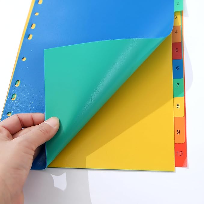 A4, 10 / 20 Plastic Folder Dividers for Ring