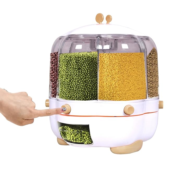 Wholesale Rotating Dry Food Dispenser for Beans Cereal Storage Container 6-