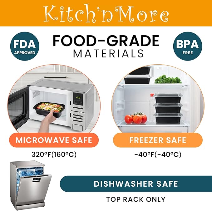 Black Microwave Container with Lid