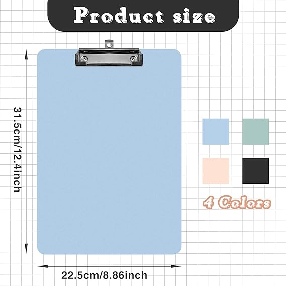 لوحات قصاصات بلاستيكية متعددة الألوان مع مشبك معدني منخفض الارتفاع،