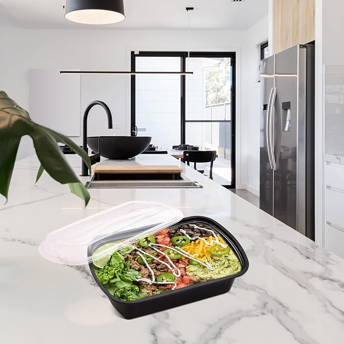 Black Microwave Container with Lid