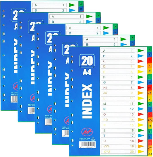 A4، 10 / 20 مقسمات مجلدات بلاستيكية للحلقة