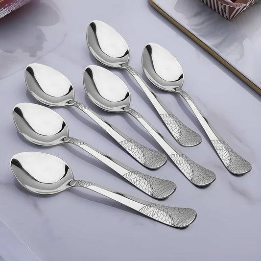 6 Pcs Steel Oval Spoon Set