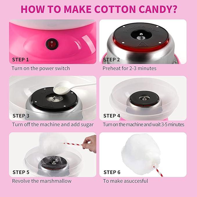 Cotton Candy Machine - 500W Portable