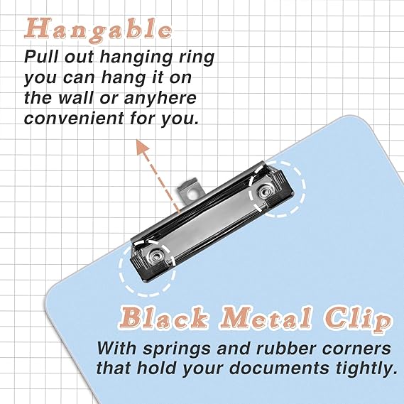 لوحات قصاصات بلاستيكية متعددة الألوان مع مشبك معدني منخفض الارتفاع،