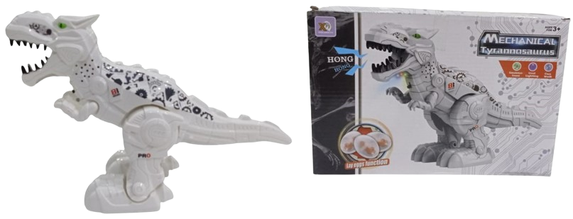 لعبة ديناصور تيرانوصور ريكس كهربائي يضع البيض مع الضوء والموسيقى كهدية