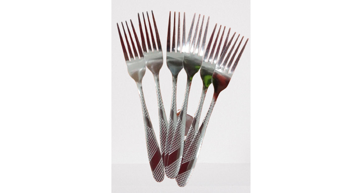 Fork Set - Dotted Design Dinner Fork Pack Of 6 Pcs