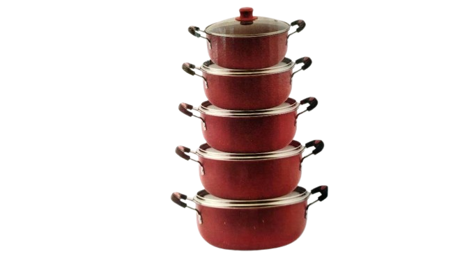 Marble Coated Handi Set with Glass Lid
