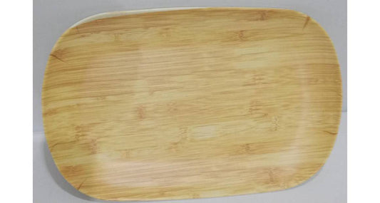 طبق تقديم مستطيل من الميلامين بلون الخيزران