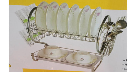 رف أطباق حديدي متوسط الحجم