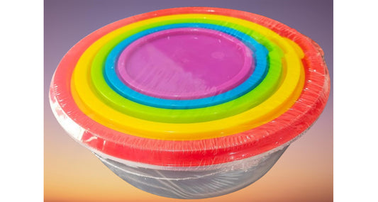 حاوية تخزين بلاستيكية محكمة الغلق 5 قطع