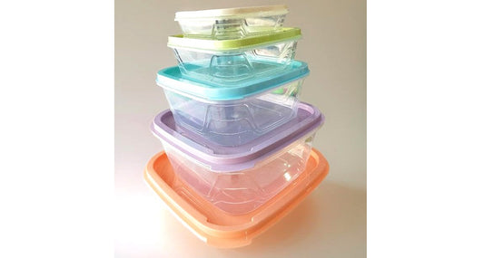 مجموعة حاويات تخزين بلاستيكية محكمة الغلق مكونة من 5 قطع ب