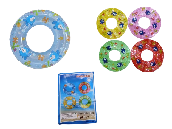مجموعة حلقات سباحة قابلة للنفخ ملائمة لجميع أنواع حمامات السباحة والشاطئ بطول 50 سم