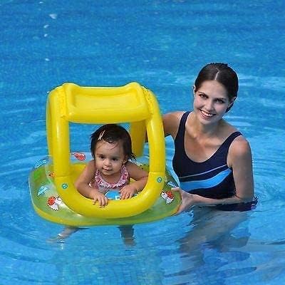 قارب أطفال مع غطاء شمس وحفاضات مدمجة - أمان وراحة للطفل 65 سم