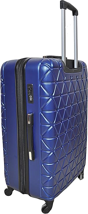 مجموعة حقائب سفر بعجلات للكبار، 3 قطع، ذات جوانب صلبة، باللون الأزرق الداكن والرمادي