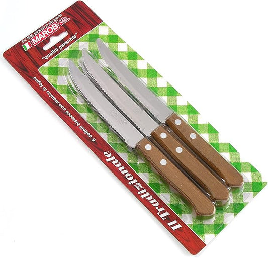 سكاكين شرائح اللحم مارييتي بمقبض خشبي 3 قطع