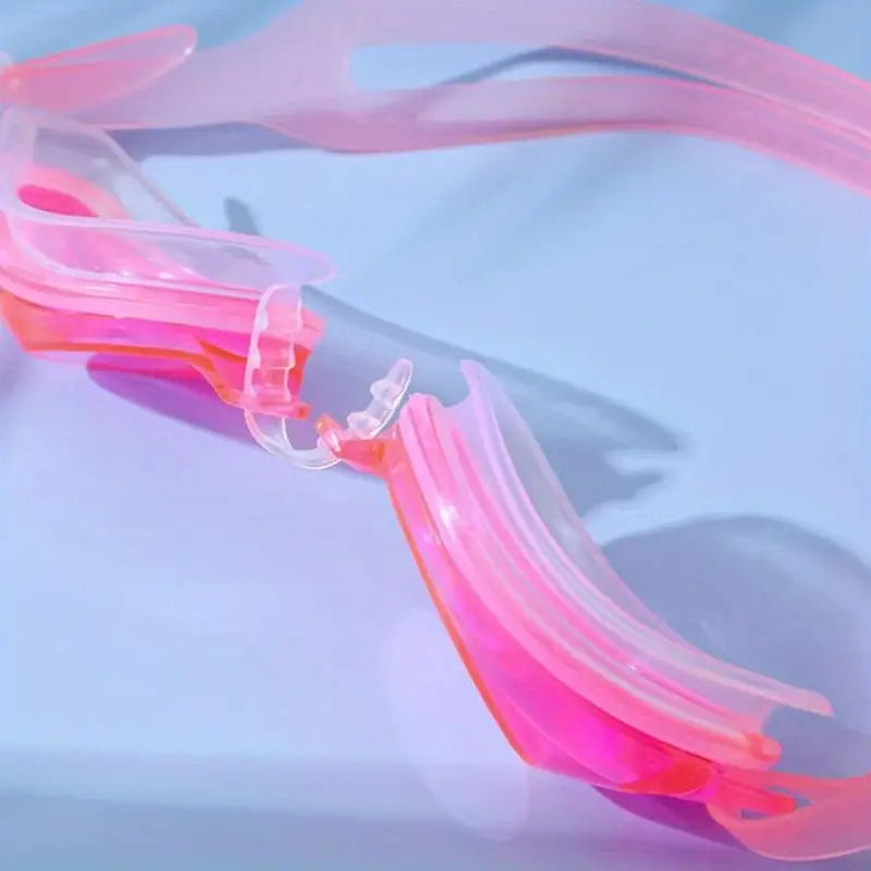 Adjustable Swimming Glasses With Nose Clip & Ear Plugs