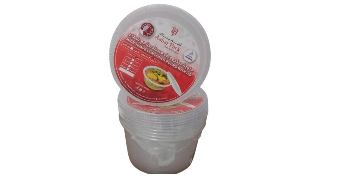 حاوية ميكروويف دائرية مع غطاء