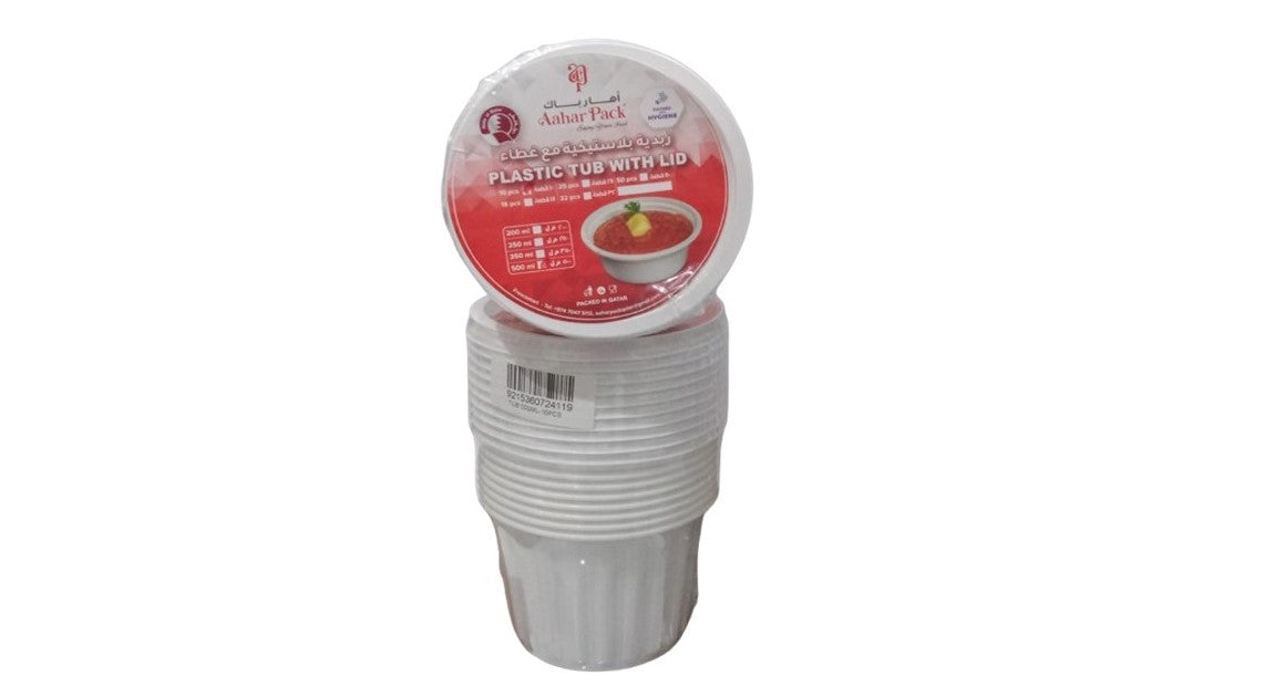 Plastic Tub with Lid 500ml 10 pc