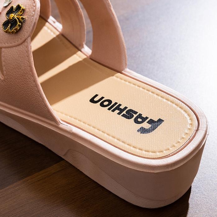 Slippers for Women Fish Mouth High Heel Wedge Slippers