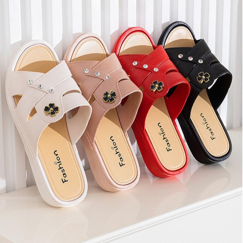 Slippers for Women Fish Mouth High Heel Wedge Slippers