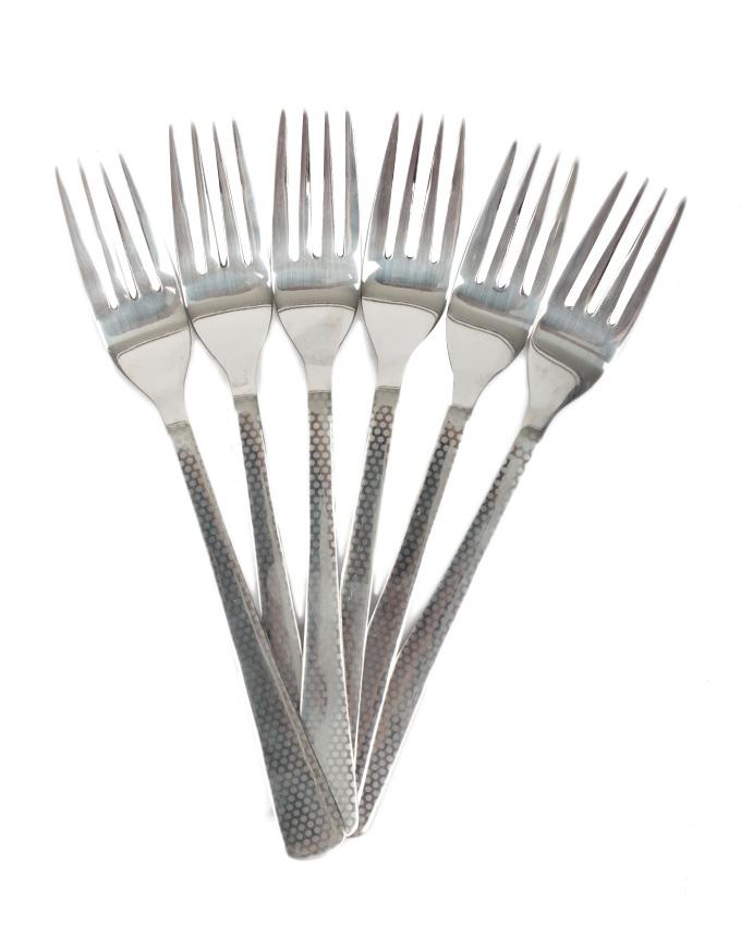 Fork Set - Dotted Design Dinner Fork Pack Of 6 Pcs