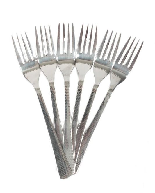 Fork Set - Dotted Design Dinner Fork Pack Of 6 Pcs